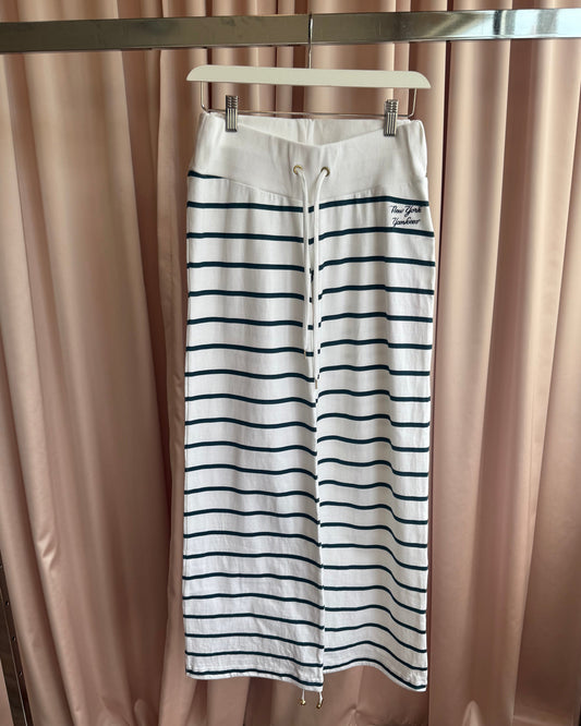 Japanese Brand x NY Yankees Breton Striped Wide Leg Track Pants