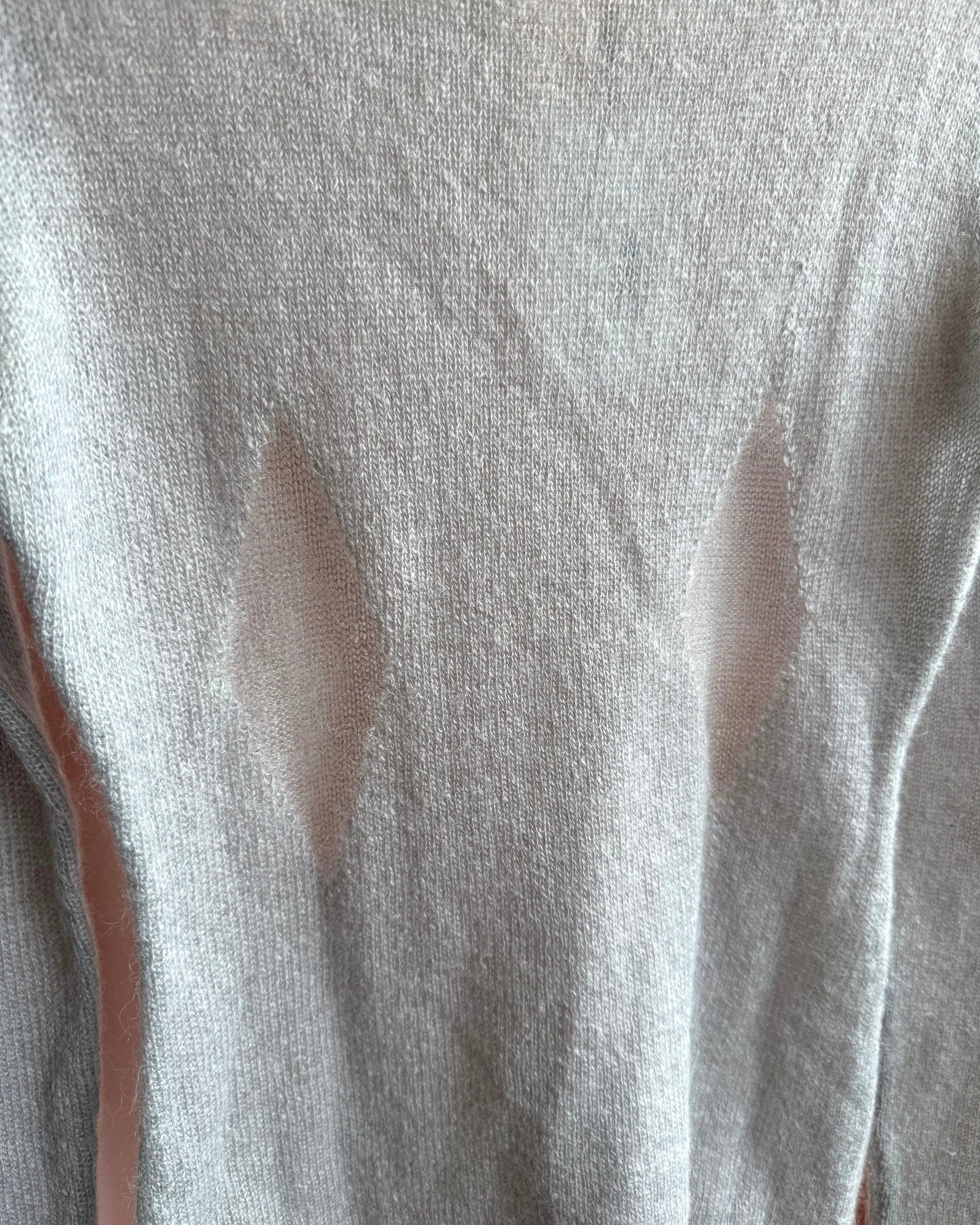 Italian Designer Light Grey Mohair Knit Sweater