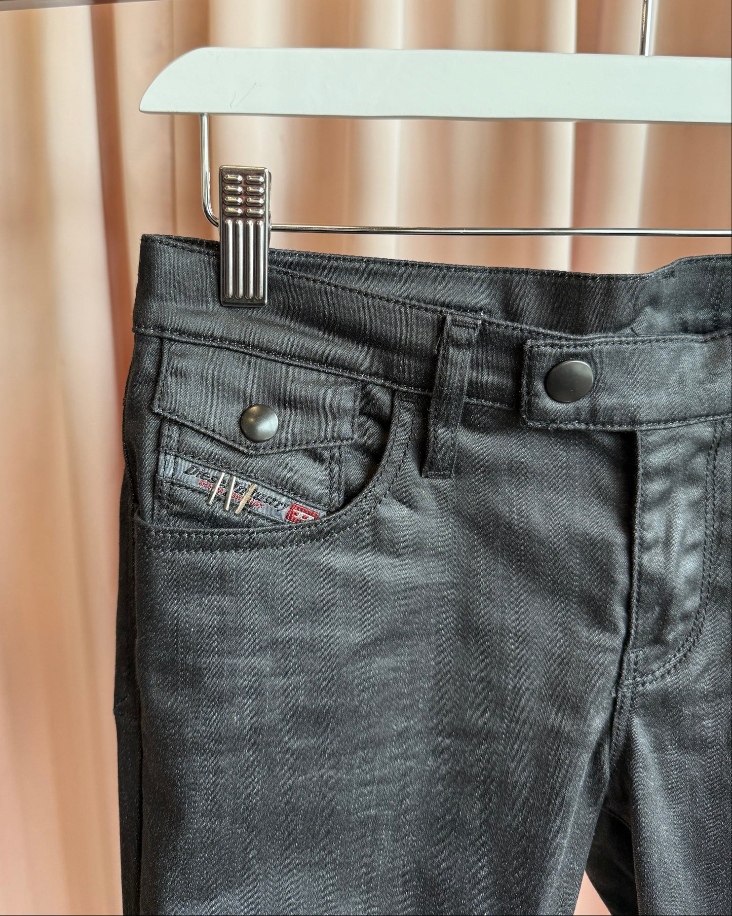 Diesel "Livy-Biker" Black Low Rise Skinny Jeans