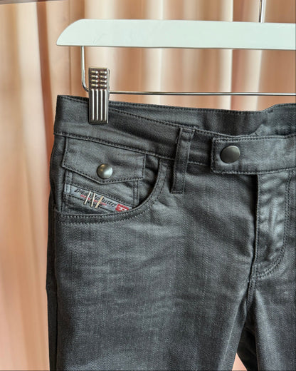 Diesel "Livy-Biker" Black Low Rise Skinny Jeans