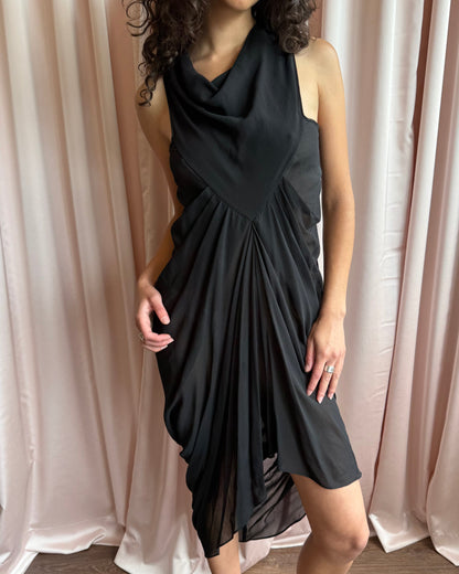 Rick Owens S/S 12 Naska Black Sleeveless Draped Dress