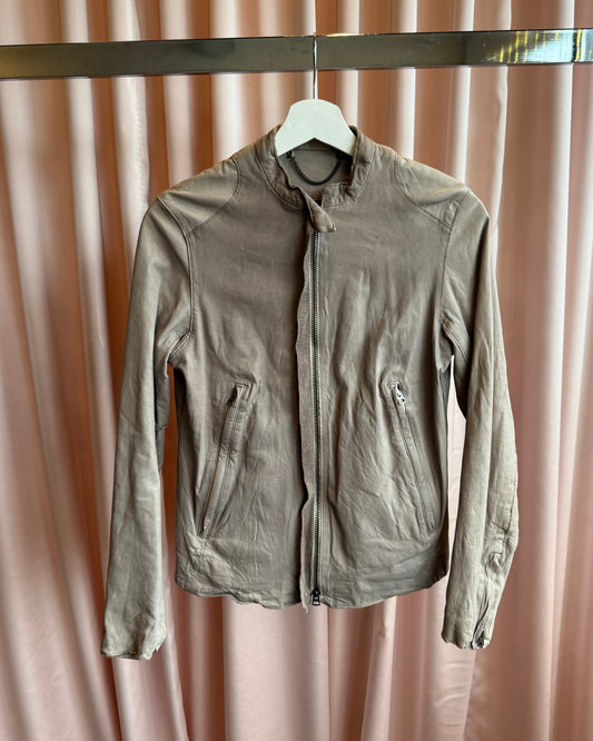 Sisii Mauve Grey Faded Leather Jacket