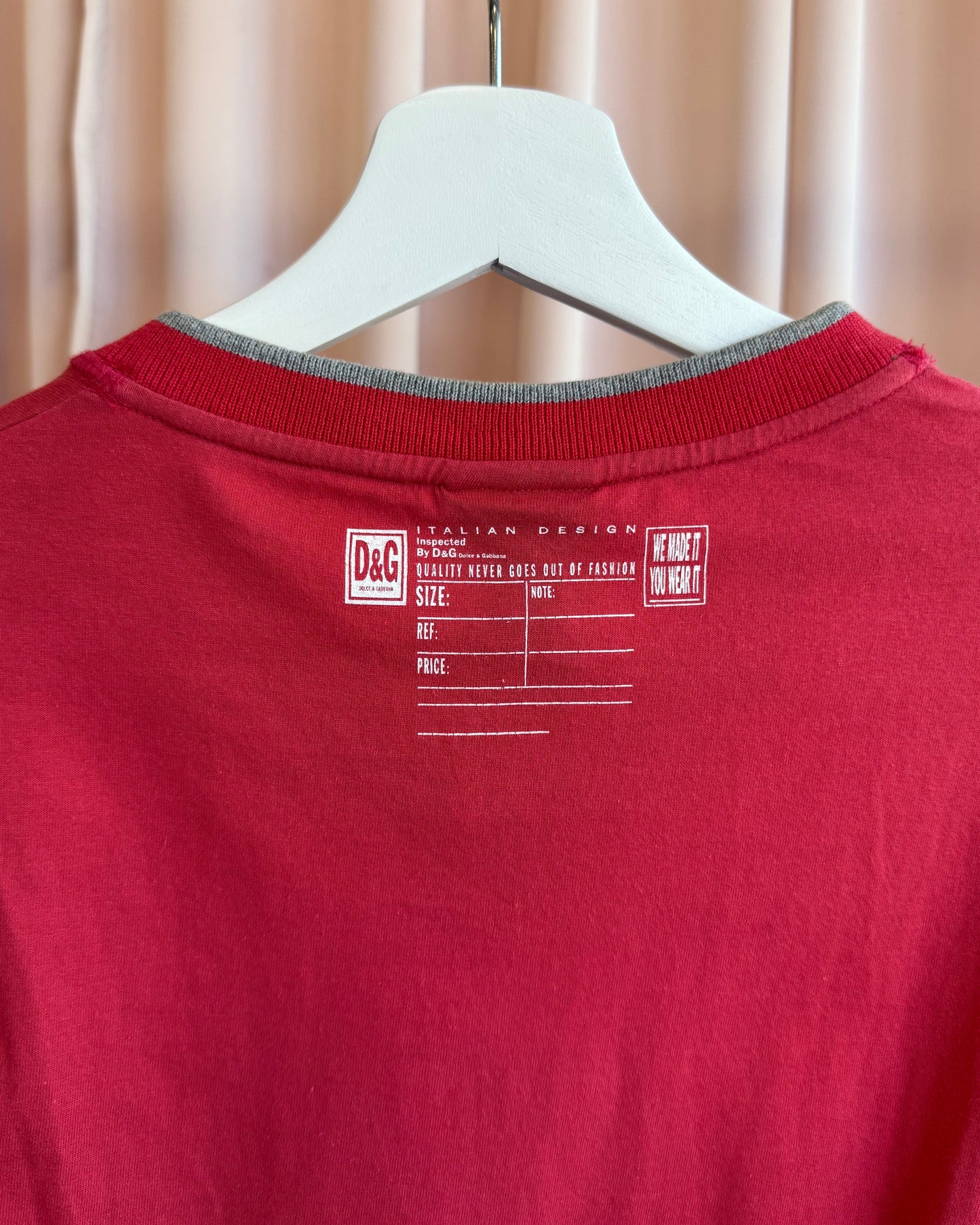 D&G F/W 2006 "Training Athletic" Two Tone Graphic V-Neck T-Shirt