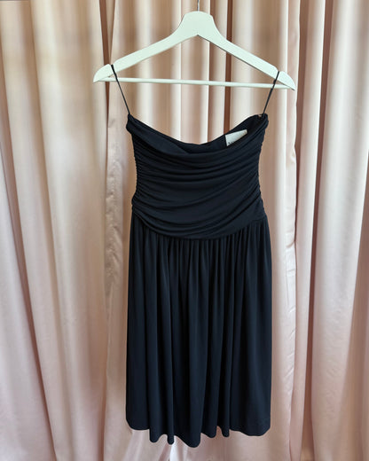 Norma Kamali High Waisted Black Midi Skirt