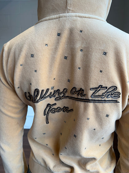 Italian Brand Velour Zip Up Hoodie