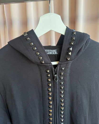Hysteric Glamour Studded Black Zip Up Hoodie