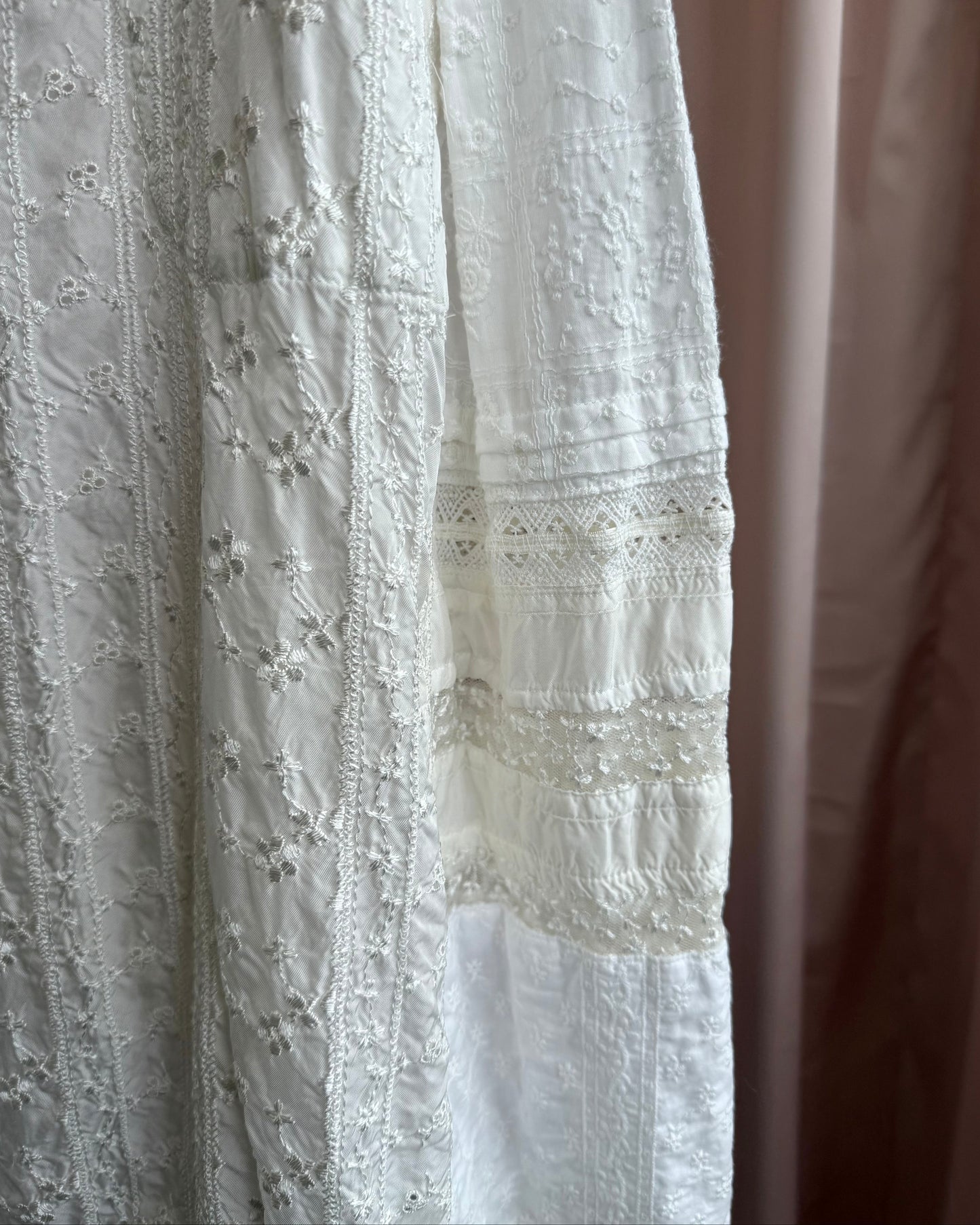 Comme des Garçons tricot White Broderie Anglaise Midi Skirt