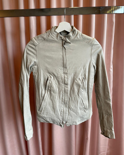 Sisii Light Grey Faded Leather Jacket