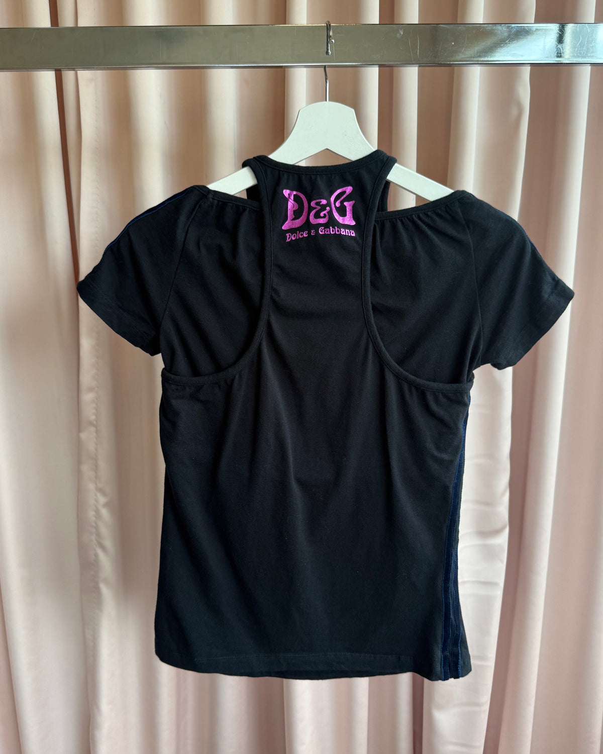 D&G F/W 2003 Marie Antoinette Graphic Black Double Layered Top