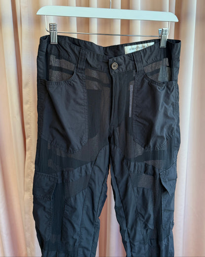 United Bamboo Sample Sheer Black Cargo Pants