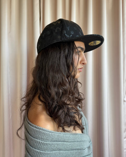 Yohji Yamamoto New Era Black Monogram Fitted Cap