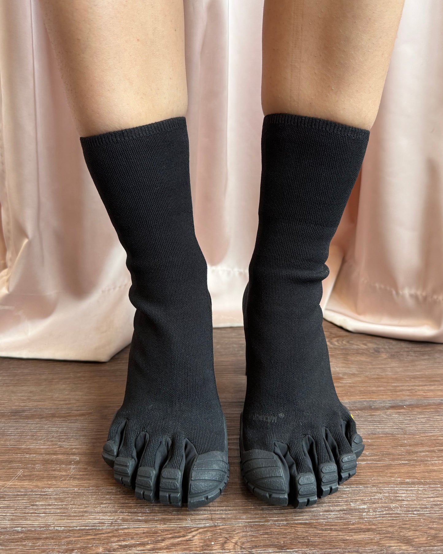 Balenciaga Vibram FiveFingers Black Heeled Toe Sock Boots