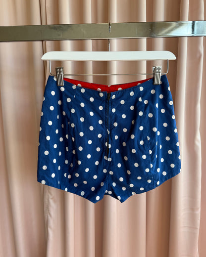 1970's Cole of California Royal Blue Polka Dot Hot Shorts