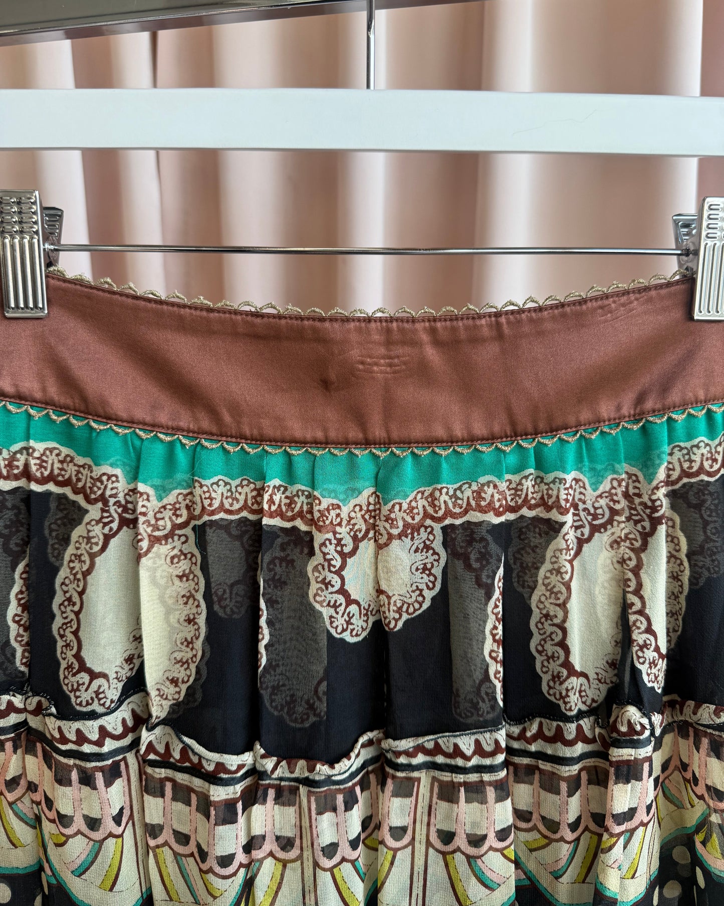 Tsumori Chisato Printed Silk Pleated Midi Skirt