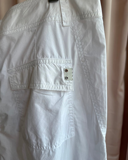 Cop Copine White Cotton Cropped Darted Knee Pants