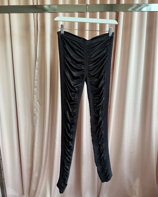 Australian Brand Black Stretchy Shirred Leggings