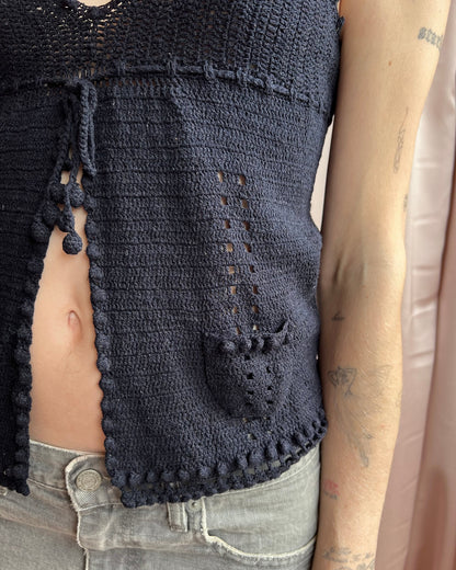 Tsumori Chisato Navy Knit Tank Top