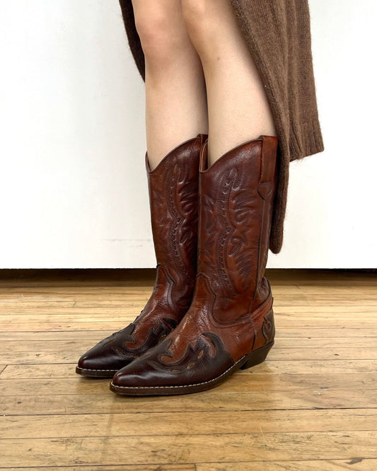 Brown Leather Cowboy Boots