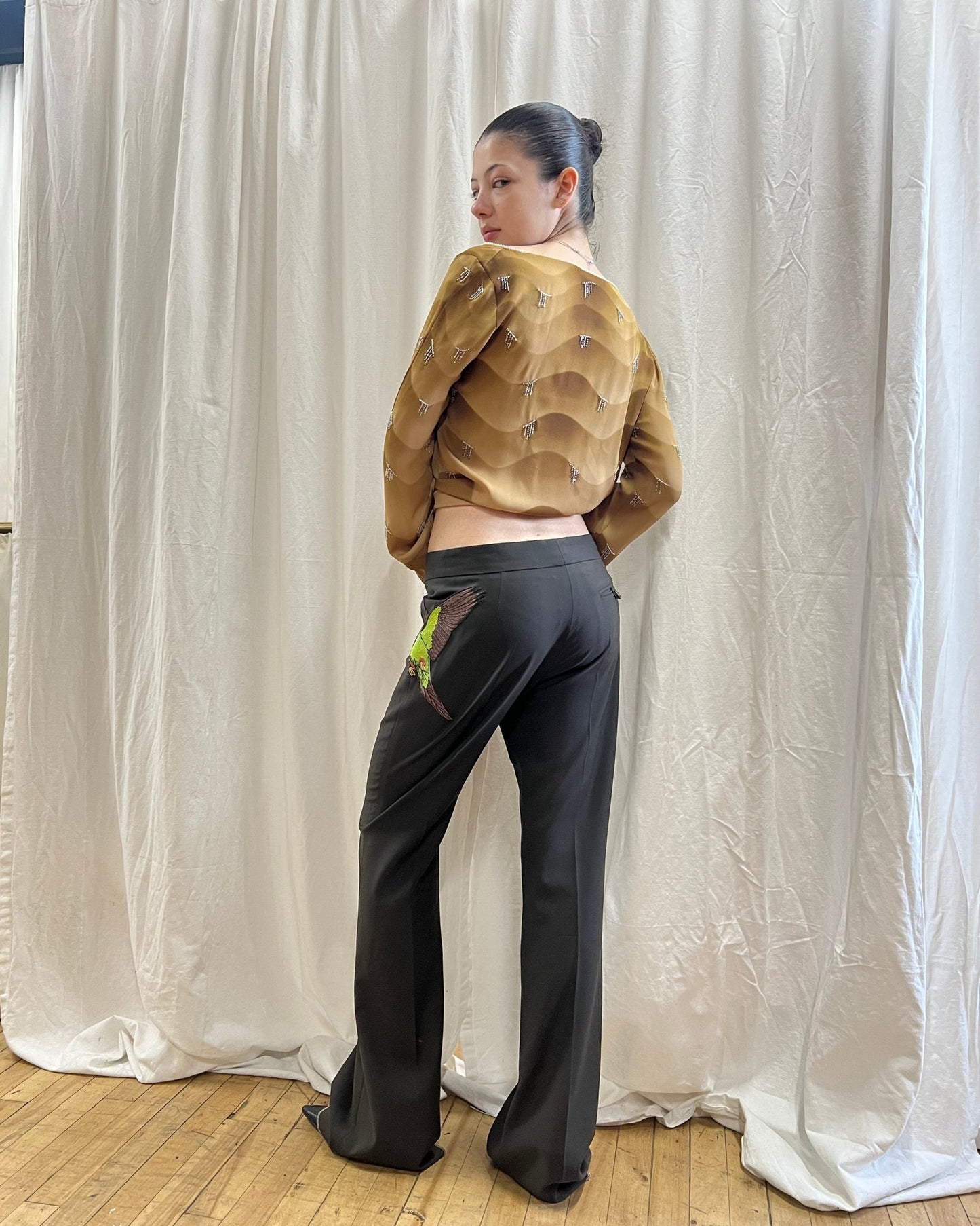 Chloé F/W 2001 Bird Embroidered Trousers