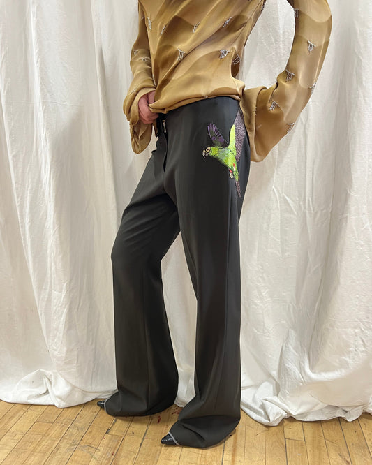 Chloé F/W 2001 Bird Embroidered Trousers