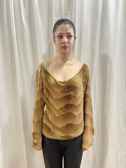 Chloé F/W 2001 Pearl Silk Blouse