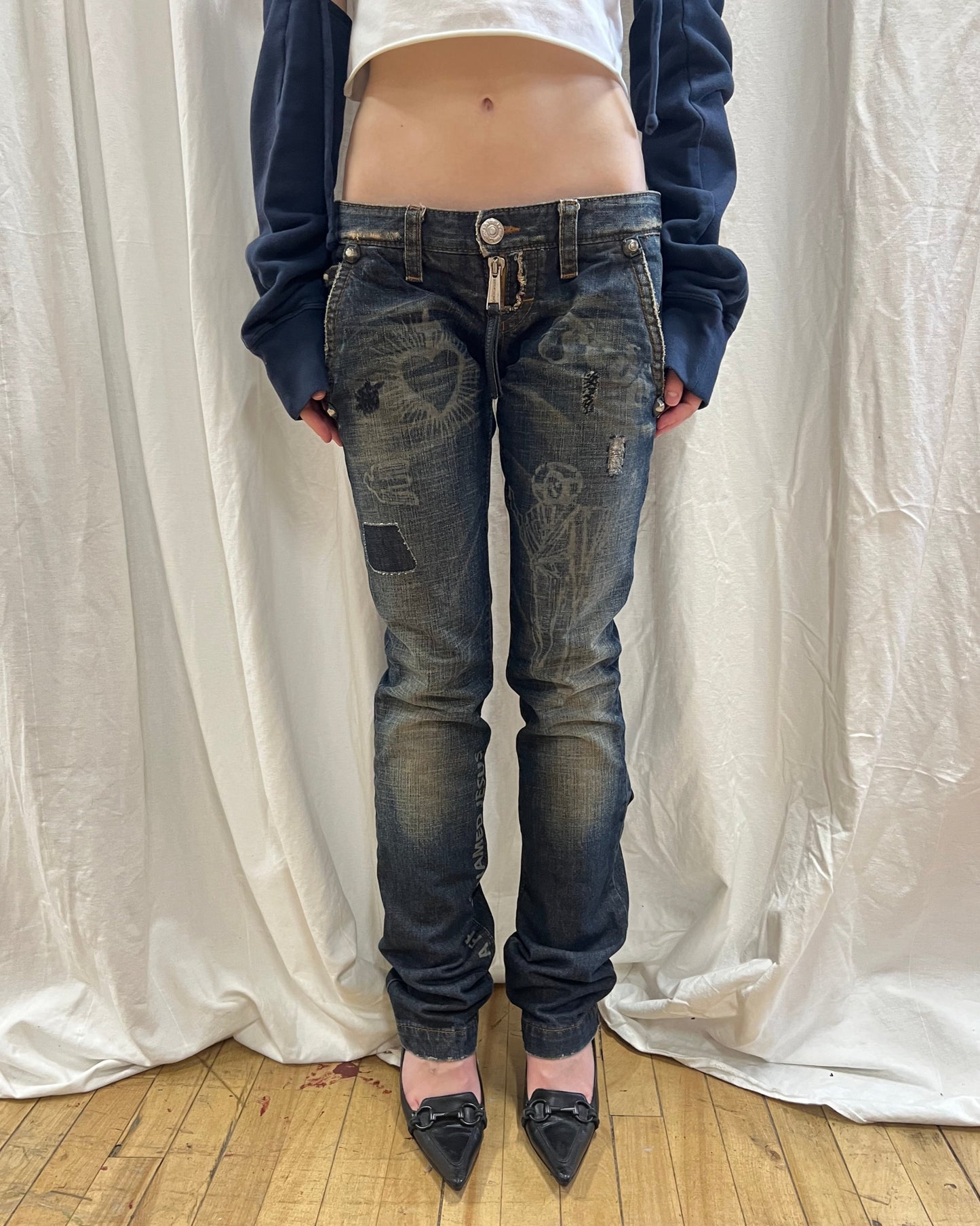 Dsquared² F/W 2005 Printed Low Rise Denim