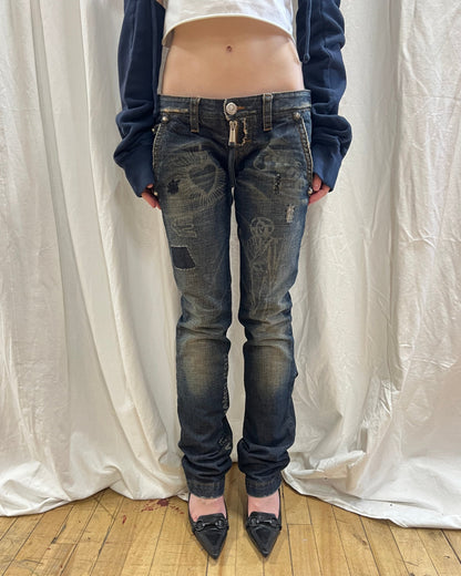 Dsquared² F/W 2005 Printed Low Rise Denim