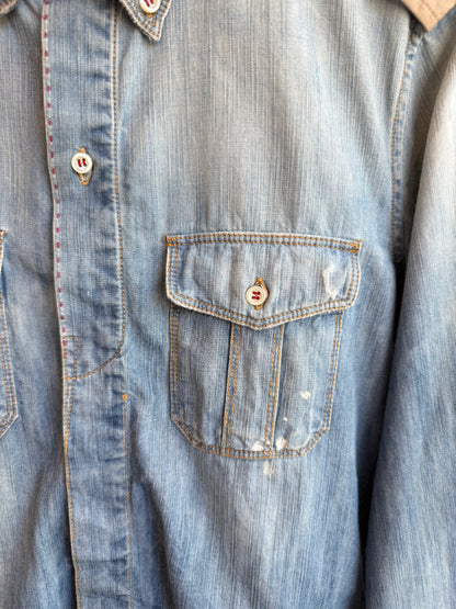 Dsquared² 2010 Distressed & Faded Epaulette Denim Shirt