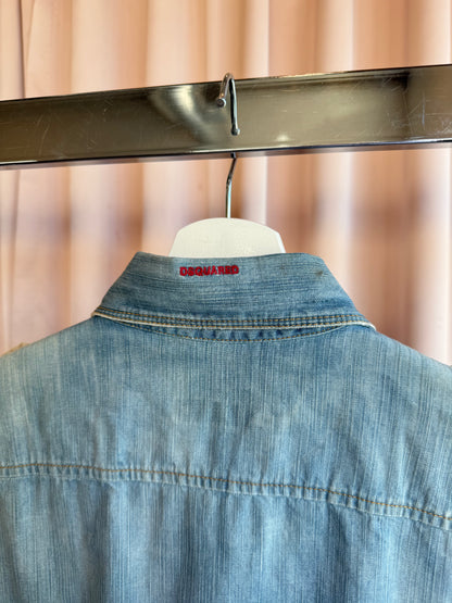 Dsquared² 2010 Distressed & Faded Epaulette Denim Shirt