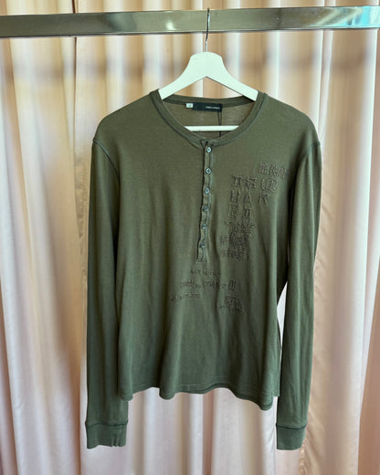 Dsquared² F/W 2009 Khaki Henley Long Sleeve T-Shirt