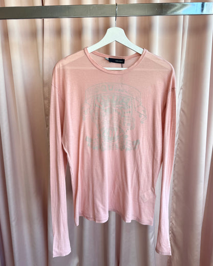 Dsquared² S/S 2005 "Hawaiian" Graphic Salmon Pink Long Sleeve T-Shirt