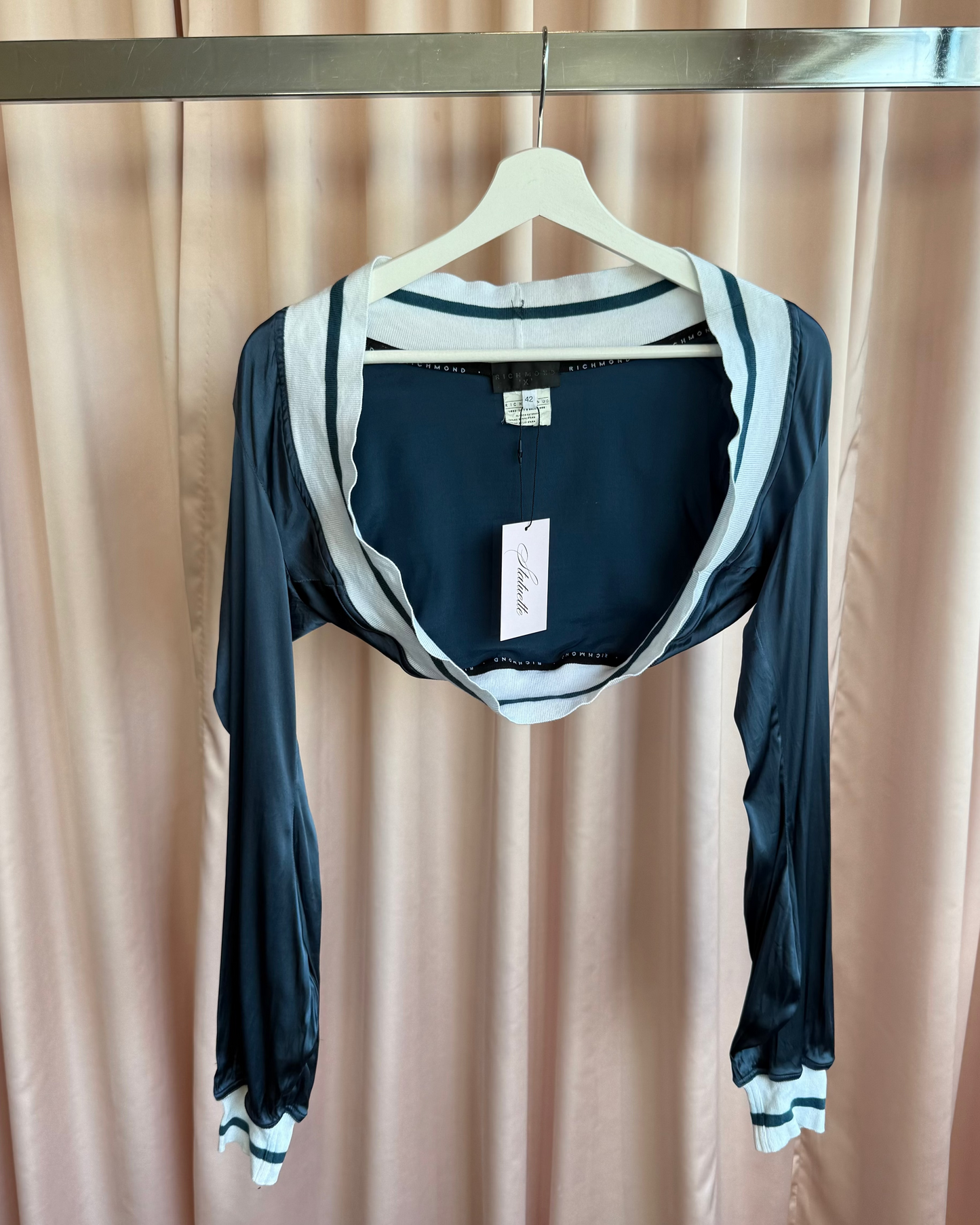 Richmond 'X' Deep Turquoise Satin Striped Shrug