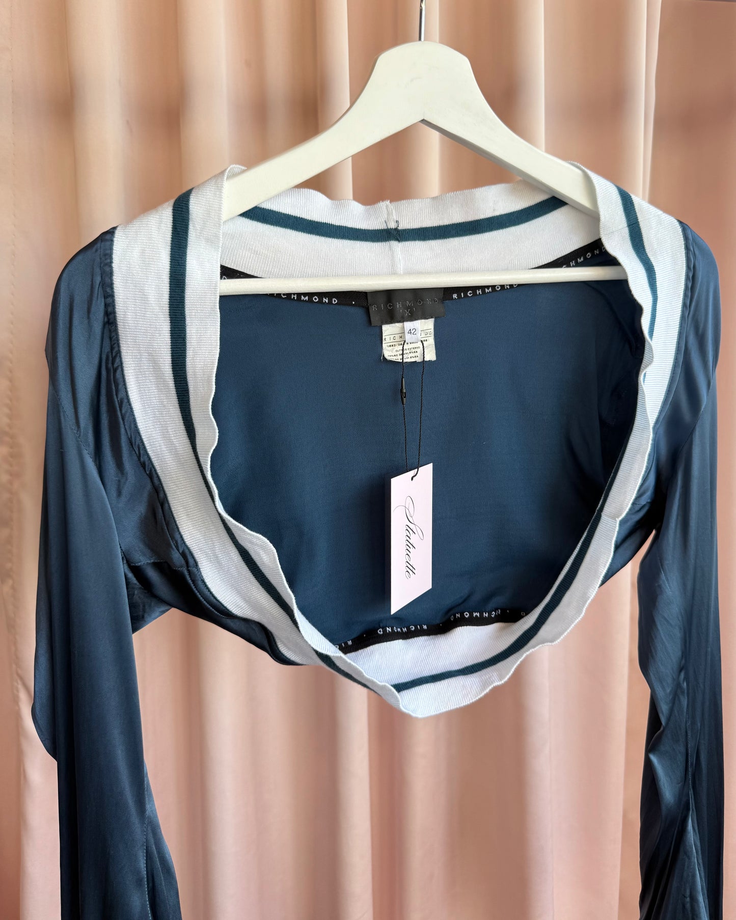 Richmond 'X' Deep Turquoise Satin Striped Shrug