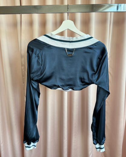 Richmond 'X' Deep Turquoise Satin Striped Shrug
