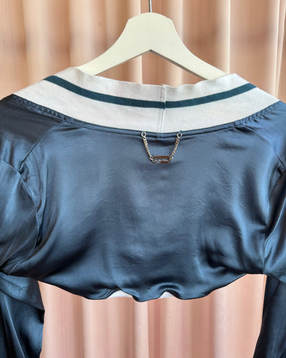 Richmond 'X' Deep Turquoise Satin Striped Shrug
