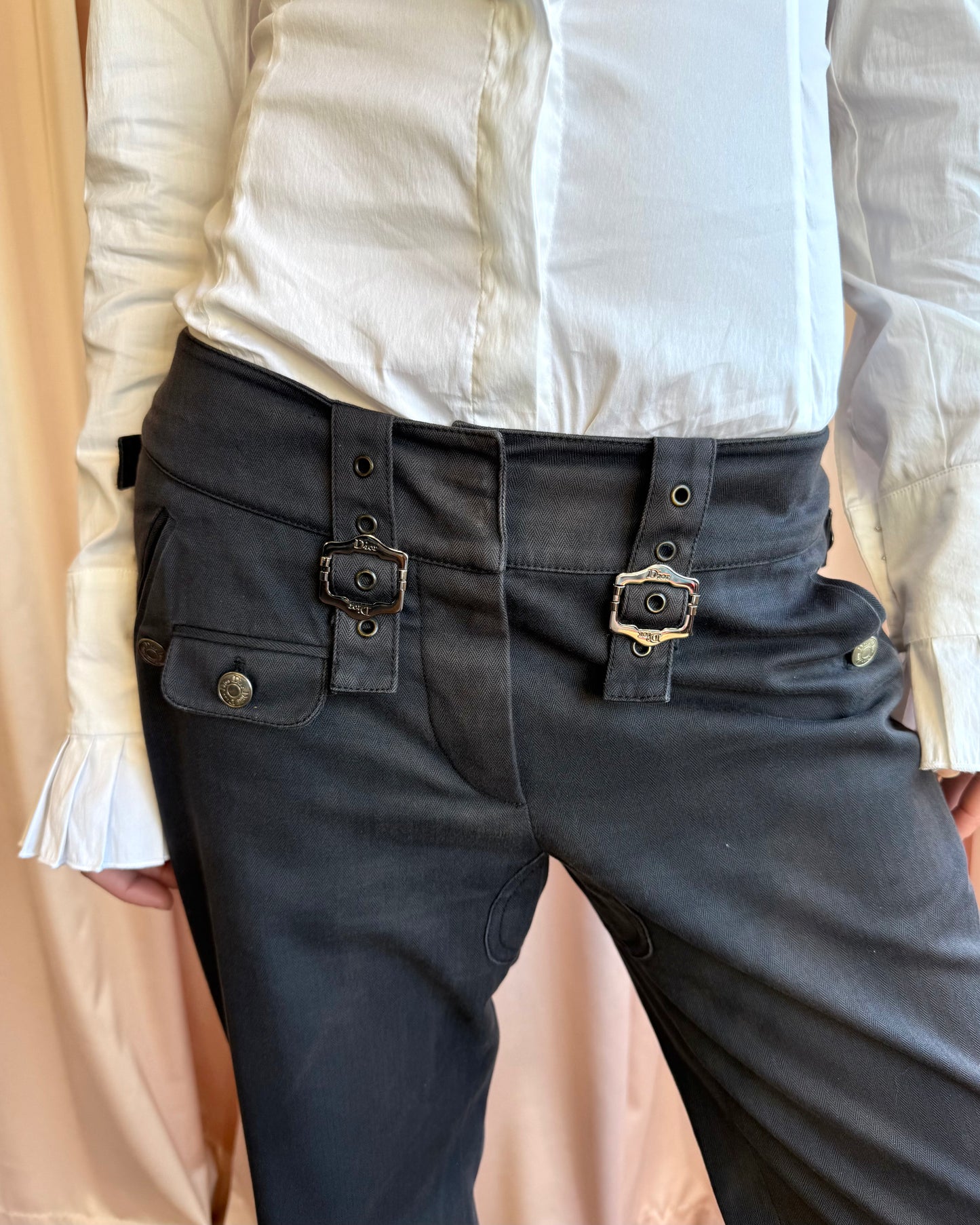 Christian Dior F/W 2003 by John Galliano Dark Grey Military Pants