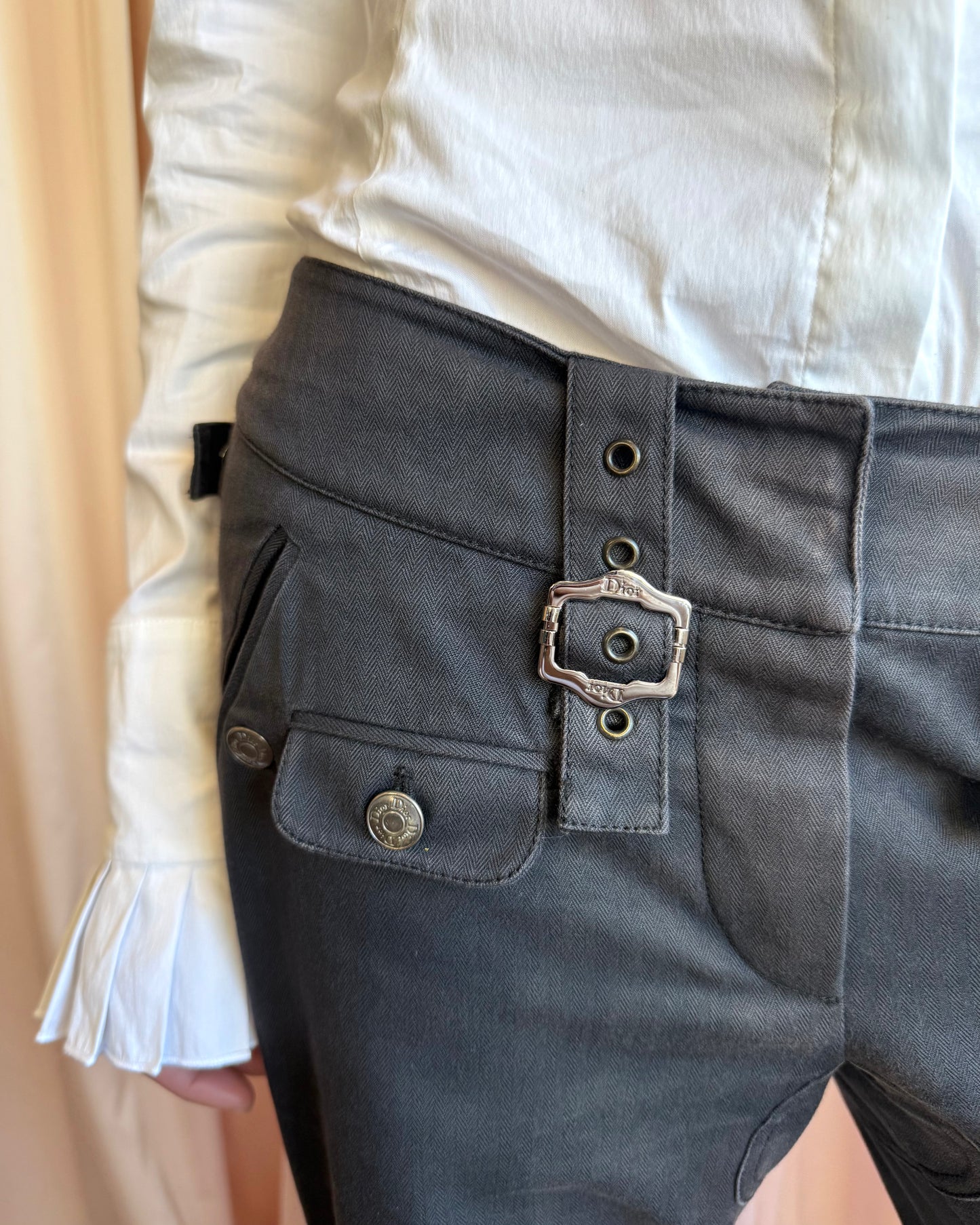 Christian Dior F/W 2003 by John Galliano Dark Grey Military Pants