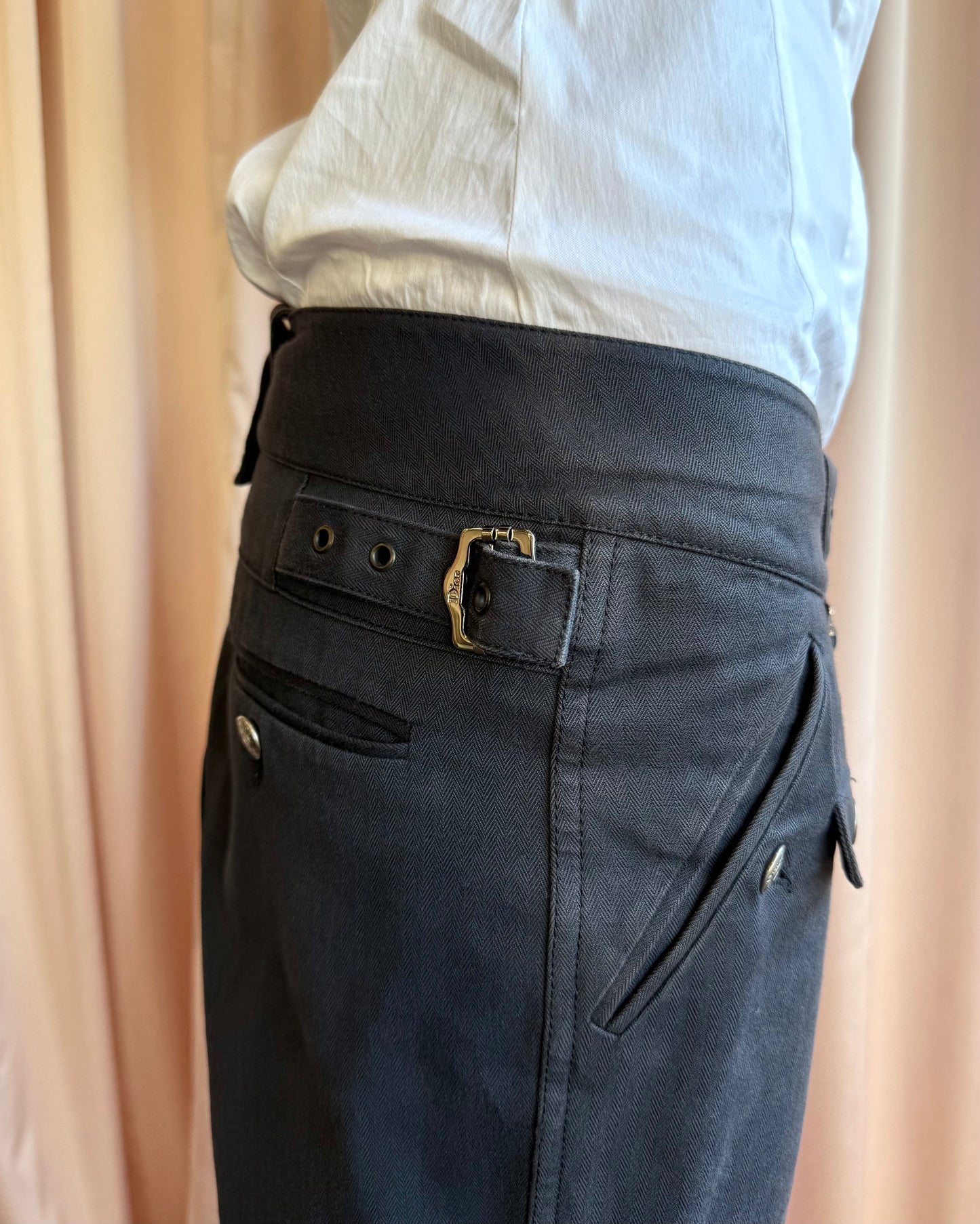 Christian Dior F/W 2003 by John Galliano Dark Grey Military Pants