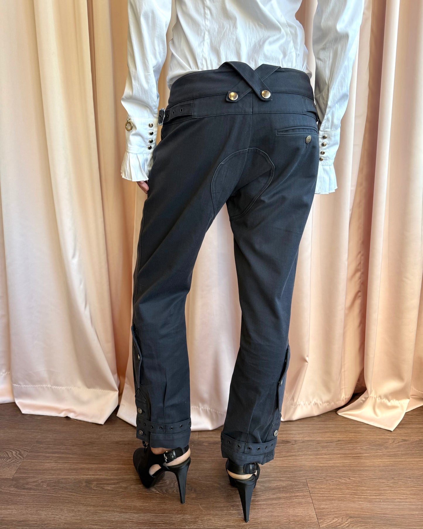 Christian Dior F/W 2003 by John Galliano Dark Grey Military Pants