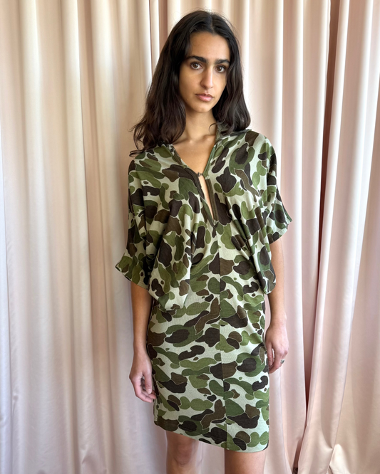 Junya Watanabe F/W 2010 Duck Camouflage Print Wool Dress