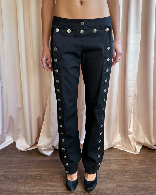 Dolce & Gabbana S/S 2003 Black Sailor Button Trousers