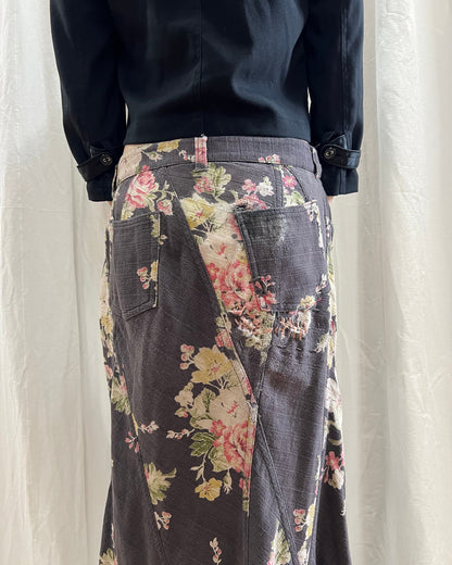 Junya Watanabe S/S 2002 Floral Denim Maxi Skirt