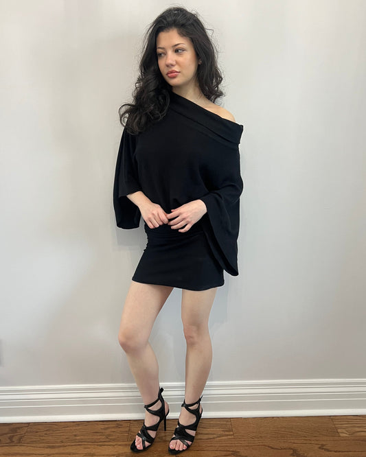 Black Knit Mini Dress